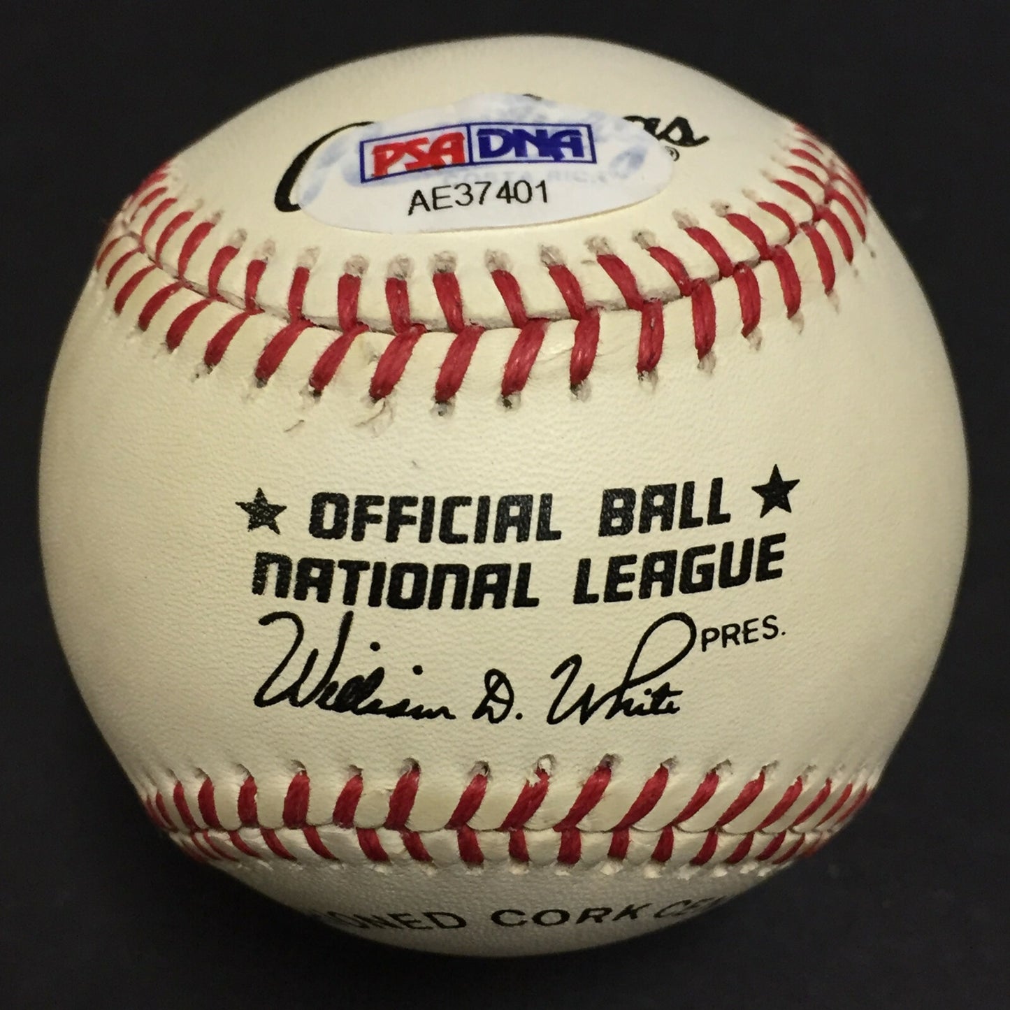 Edwin Lee Eddie Mathews signed Full Name Official NL Baseball Autograph PSA COA