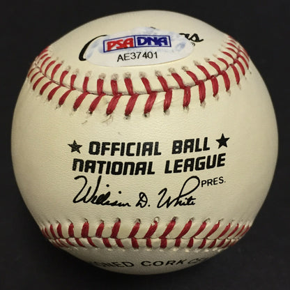 Edwin Lee Eddie Mathews signed Full Name Official NL Baseball Autograph PSA COA