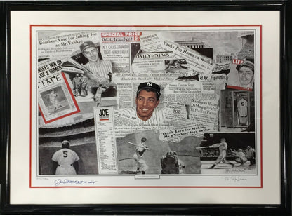 Joe DiMaggio signed Robert Stephen Simon Litho Photo Framed #5 Auto COA /1000