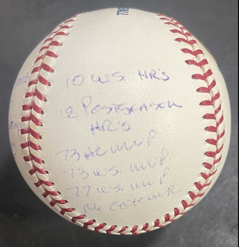 Reggie Jackson Signed 17 Stat Baseball Hof Mvp 563 Autograph RJ.com COA LE /1000