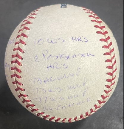 Reggie Jackson Signed 17 Stat Baseball Hof Mvp 563 Autograph RJ.com COA LE /1000