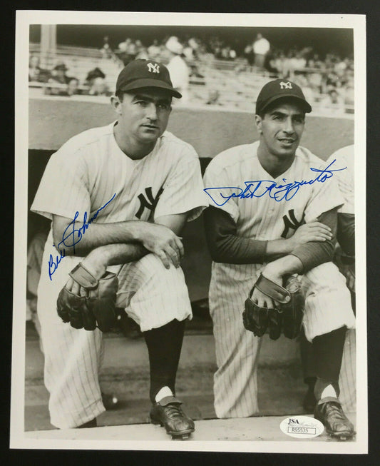 Phil Rizzuto Bill Johnson signed 8x10 Yankees photo Mint 2 Autograph JSA COA