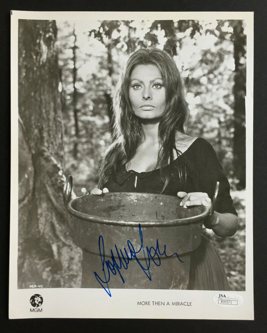 Sophia Loren signed 8x10 More Than a Miracle Studio Lobby photo mint Auto JSA
