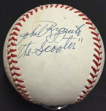 Phil Rizzuto Tom Henrich Allie Reynolds signed Nickname baseball Yankees JSA Coa