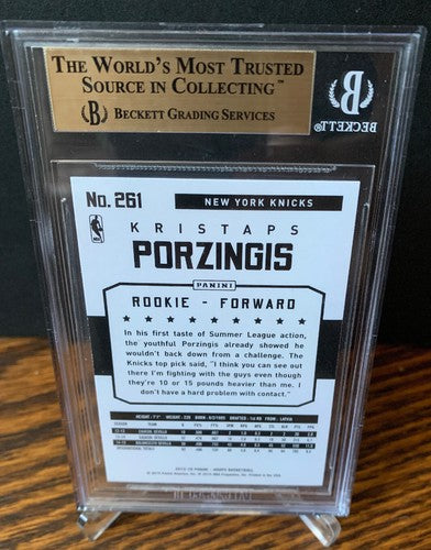 2015-16 NBA Hoops #261 Kristaps Porzingis RC BGS 9.5 Gem Mint Rookie W/ 10 Sub