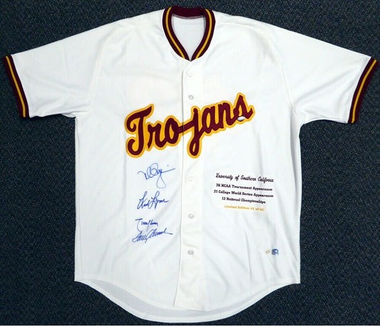 Tom Seaver Randy Johnson Mark Mcgwire Signed USC TROJANS Baseball jersey Steiner