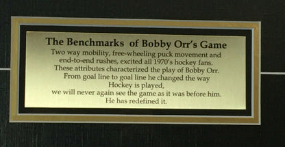 Bobby Orr Bruins signed 16x20 Block Photo Framed Hof Auto Frameworth COA /144