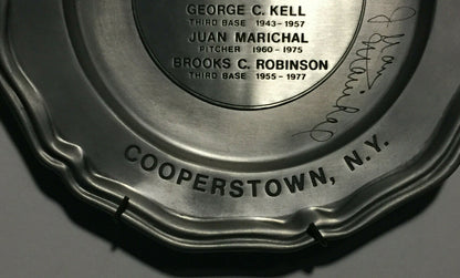 1983 HOF Signed Induction Plate Brooks Robinson Juan Marichal Kell Auto Psa Coa