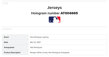 Alex Rodriguez Rangers Signed Authentic Rawlings Jersey Auto Uda & MLB Holo Coa