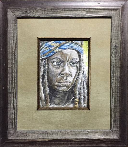 The Walking Dead Original 1/1 Michonne Painting Framed Tv Show