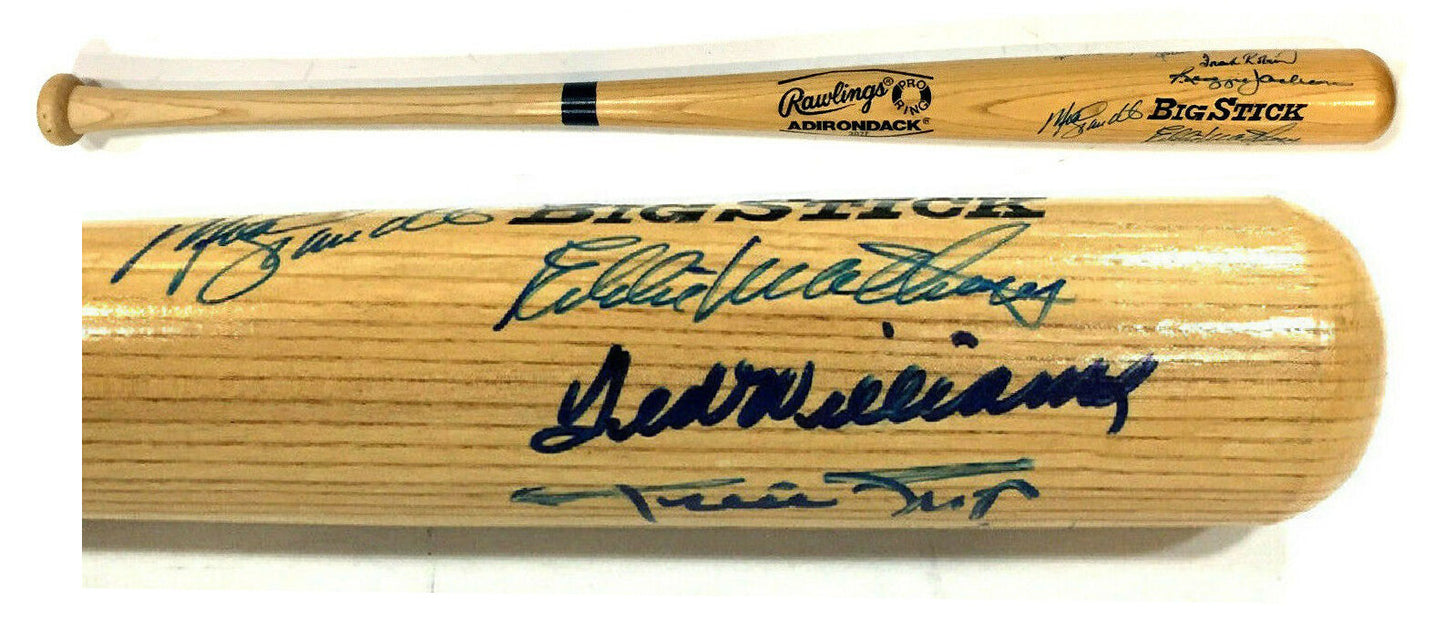 500 HR Club Signed Bat Ted Williams Willie Mays Hank Aaron 10 Auto MINT PSA LOA