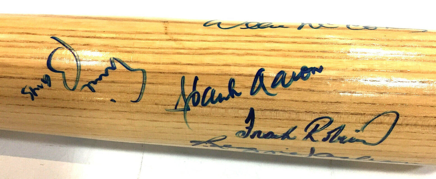 500 HR Club Signed Bat Ted Williams Willie Mays Hank Aaron 10 Auto MINT PSA LOA
