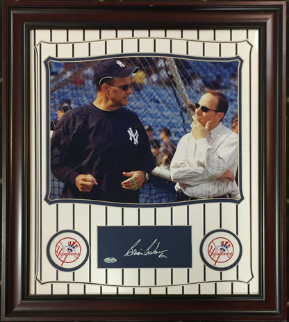 Brian Cashman signed chit 8x10 photo Yankees logo collage auto Steiner COA