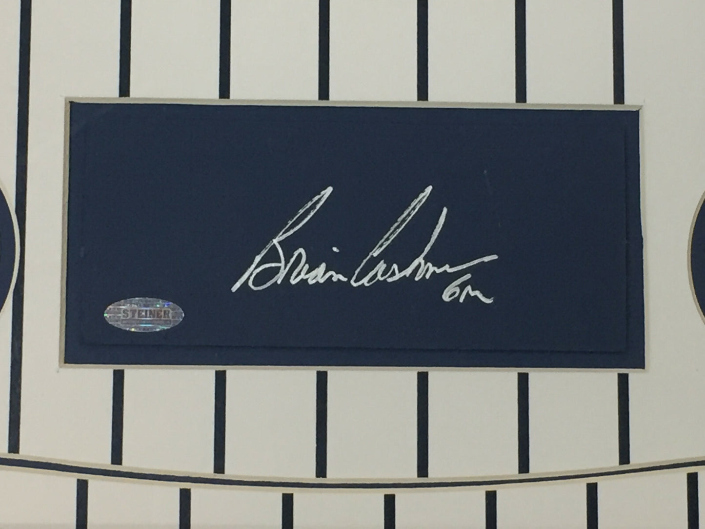 Brian Cashman signed chit 8x10 photo Yankees logo collage auto Steiner COA