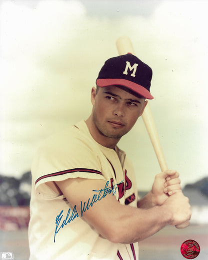 Eddie Mathews Milwaukee Braves Signed 8x10 Photo Autograph HOF CBM Holo COA