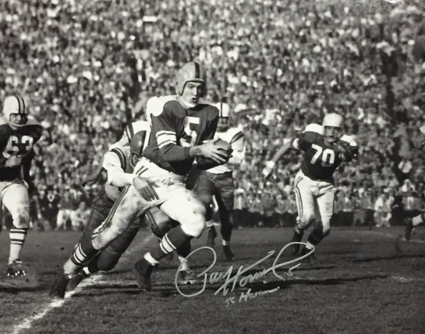 Paul Hornung Signed 16x20 Framed Notre Dame Photo Heisman Autograph Signing COA