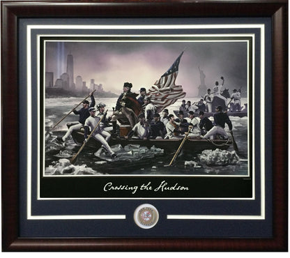 Ny Yankees Crossing The Hudson 16x20 photo framed Derek Jeter Mickey Mantle Ruth