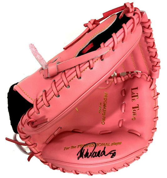 Jorge Posada Signed Game Model Catchers Glove Pink Mothers Day Yankees Auto JSA