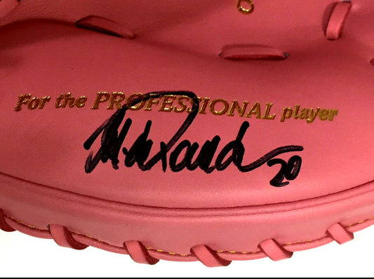 Jorge Posada Signed Game Model Catchers Glove Pink Mothers Day Yankees Auto JSA