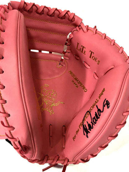 Jorge Posada Signed Game Model Catchers Glove Pink Mothers Day Yankees Auto JSA