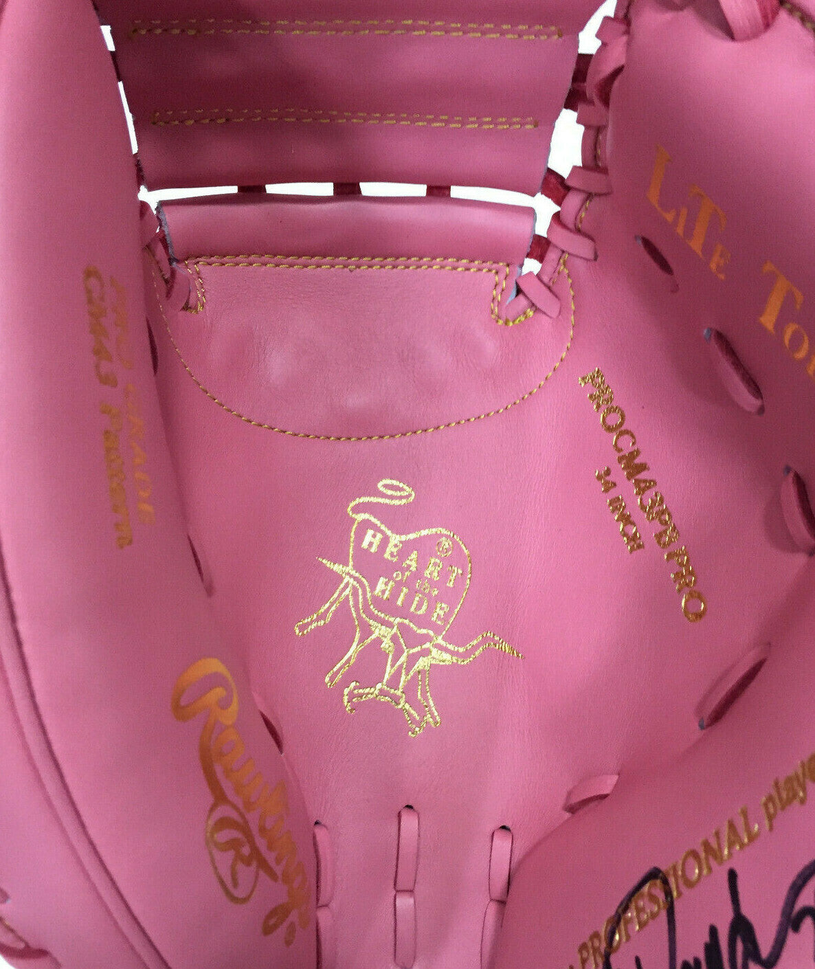 Jorge Posada Signed Game Model Catchers Glove Pink Mothers Day Yankees Auto JSA