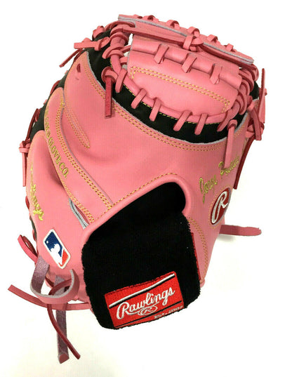 Jorge Posada Signed Game Model Catchers Glove Pink Mothers Day Yankees Auto JSA