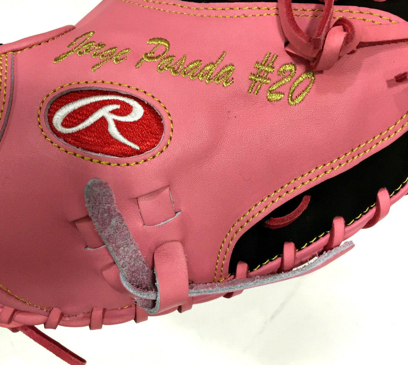Jorge Posada Signed Game Model Catchers Glove Pink Mothers Day Yankees Auto JSA