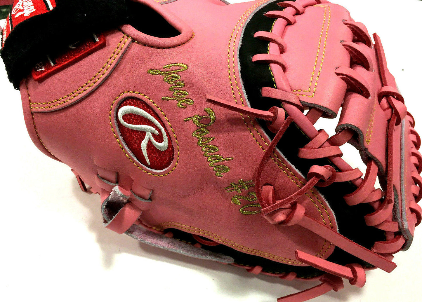 Jorge Posada Signed Game Model Catchers Glove Pink Mothers Day Yankees Auto JSA