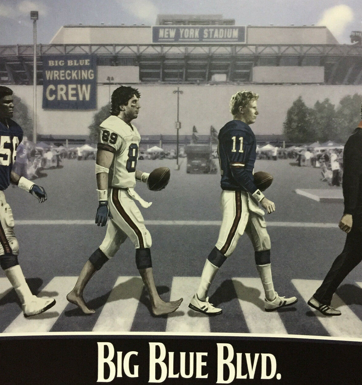 NY Giants Big Blue Blvd 16x20 framed photo Lawrence Taylor Bill Parcells Simms