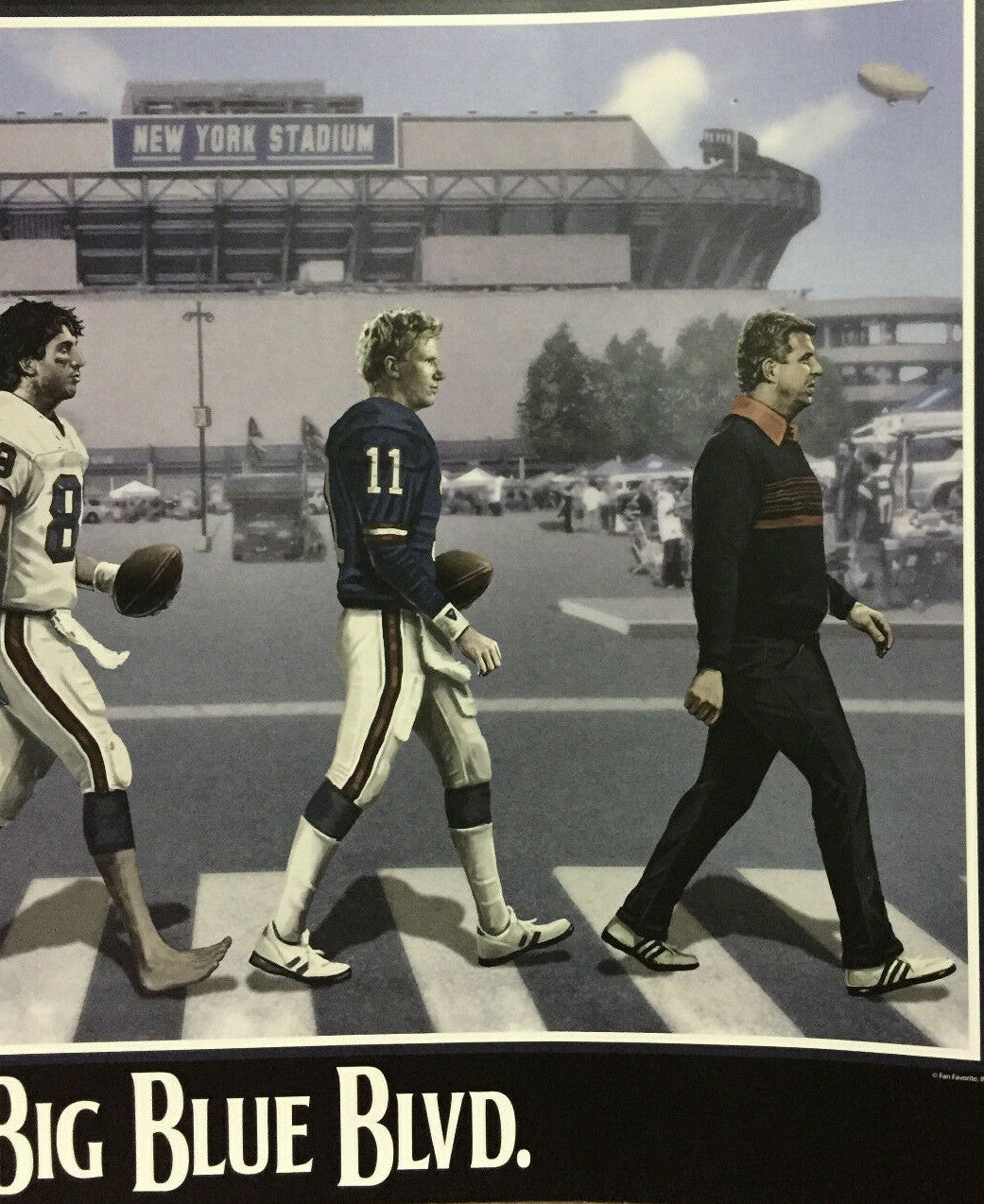 NY Giants Big Blue Blvd 16x20 framed photo Lawrence Taylor Bill Parcells Simms