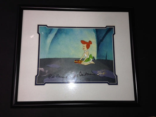 1992 Hand Painted Production cel Hanna Barbera Signed flintstones wilma betty