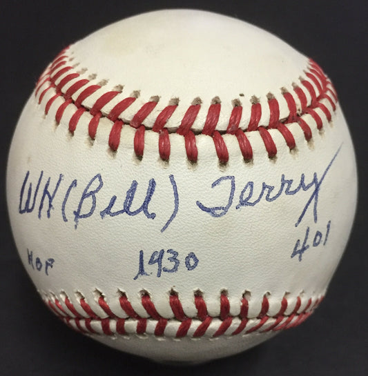 WH Bill Terry Signed NL Baseball HOF 1930 401 avg Mint Autograph JSA COA