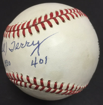 WH Bill Terry Signed NL Baseball HOF 1930 401 avg Mint Autograph JSA COA