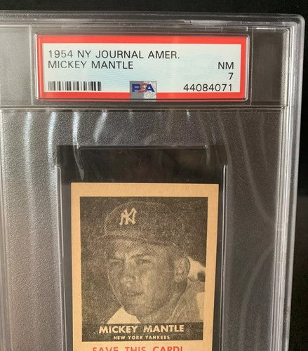 1954 NY Journal American Mickey Mantle Card PSA 7 Mint NICE CENTERED HOF YANKEES