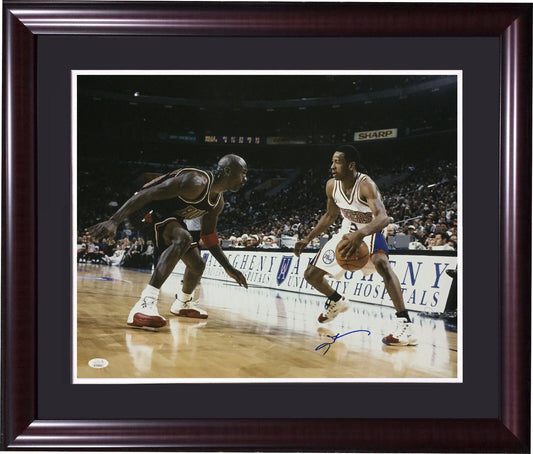 Allen Iverson signed 16x20 Michael Jordan photo framed autograph HOF JSA COA