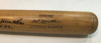 Eddie Mathews signed Game Model LS vintage Baseball Bat 512 Hr Autograph JSA COA