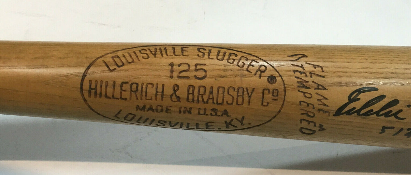 Eddie Mathews signed Game Model LS vintage Baseball Bat 512 Hr Autograph JSA COA