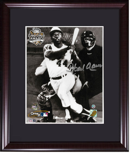 Hank Aaron signed 8x10 715 HR Record Photo Framed Autograph MLB Holo COA