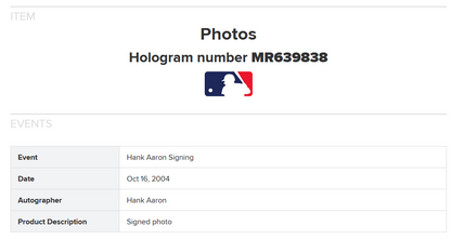 Hank Aaron signed 8x10 715 HR Record Photo Framed Autograph MLB Holo COA