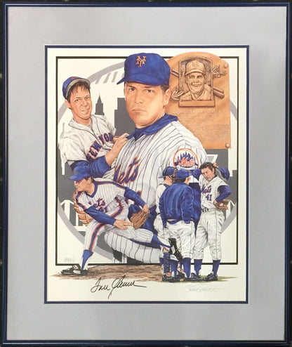 Tom Seaver 1969 Mets Signed Paul Madden Litho Framed Autograph HOF COA
