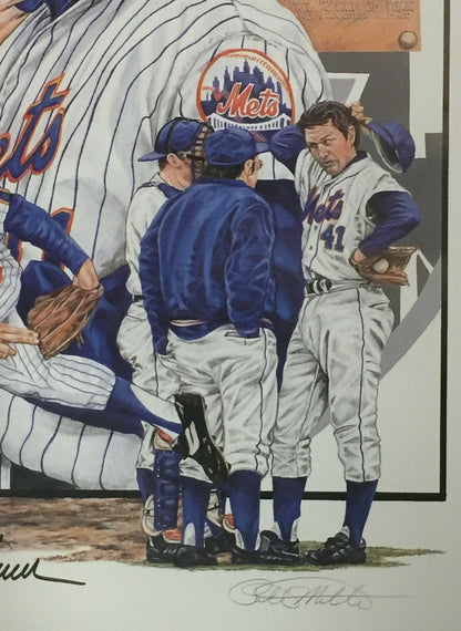 Tom Seaver 1969 Mets Signed Paul Madden Litho Framed Autograph HOF COA
