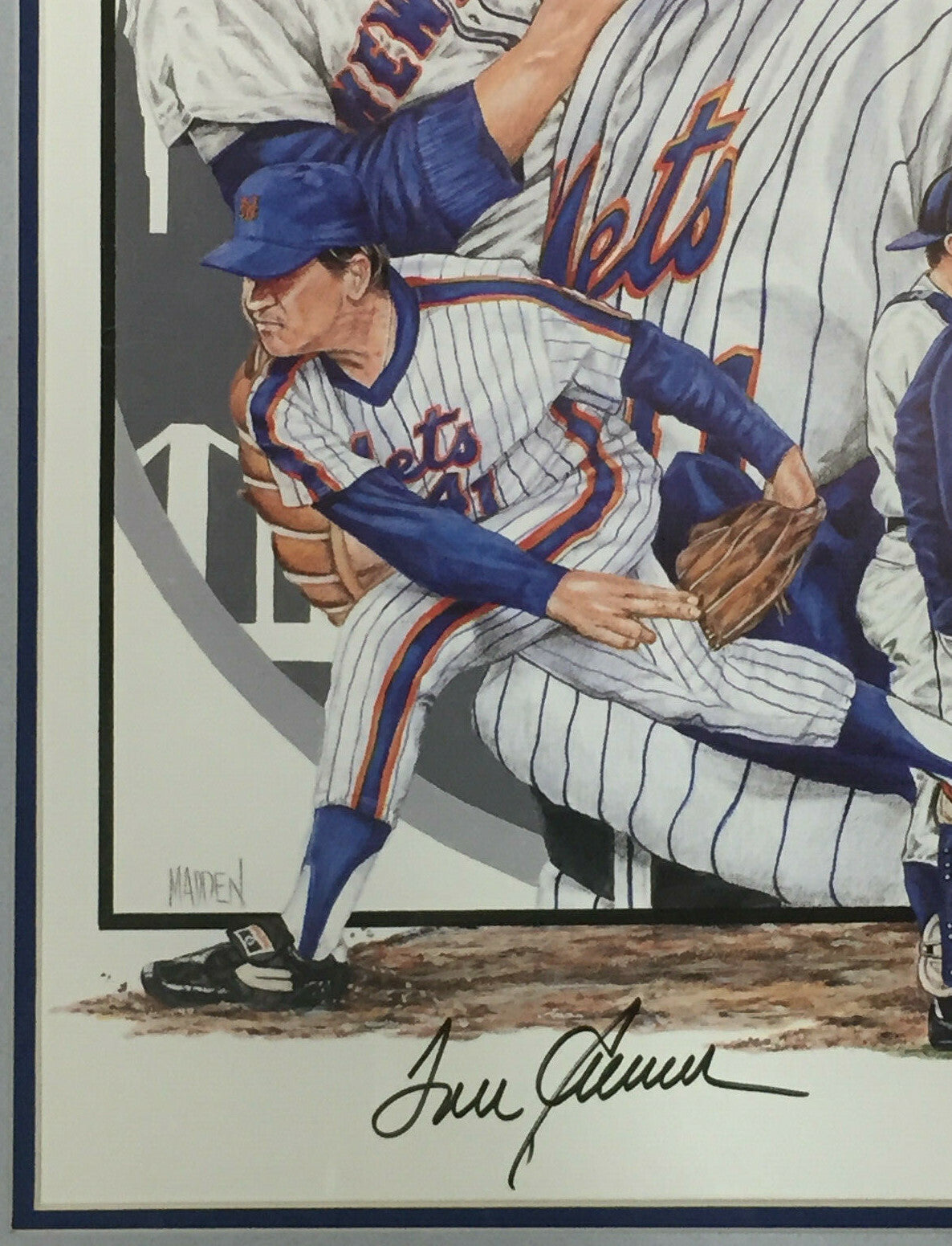 Tom Seaver 1969 Mets Signed Paul Madden Litho Framed Autograph HOF COA