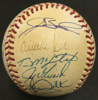 1996 Yankees Team Signed Baseball 14 Auto Derek Jeter Jorge Posada Authentic Coa