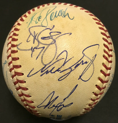 1996 Yankees Team Signed Baseball 14 Auto Derek Jeter Jorge Posada Authentic Coa