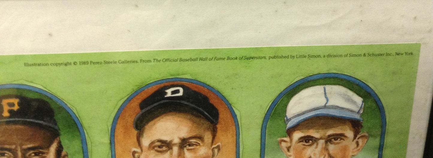 Catfish Hunter Bob Feller Ed Mathews Signed Dick Perez HOF Poster Auto CBM COA