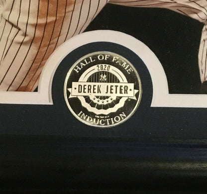 Derek Jeter Yankees HOF 2020 8X10 photo framed coin CAREER /5000 HIGHLAND MINT