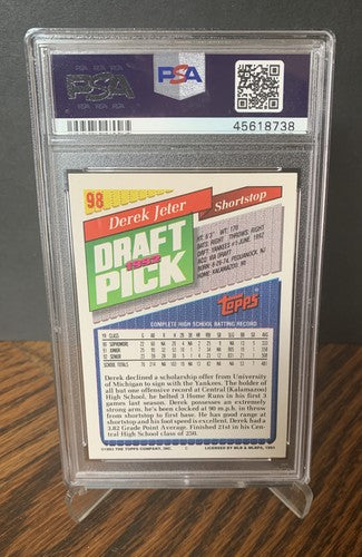 1993 Topps Gold Derek Jeter #98 Rookie Card PSA 9 MINT + High End Hof Yankees
