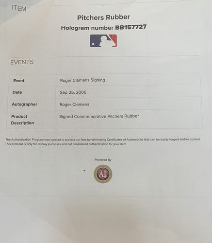 300 Win Pitching Rubber Signed Tom Seaver Ryan Roger Clemens 9 Auto Tristar Mlb