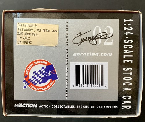 Dale Earnhardt Jr 2002 #8 Budweiser MLB All Star Game Monte Carlo 1:24 Bank Car