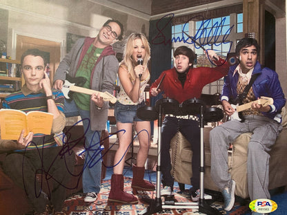 Big Bang Theory Cuoco Galecki Helberg Signed 8x10 Photo Framed 3 Auto PSA Coa